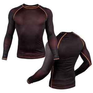 Rash Guard à manches courtes Conception personnalisée pour l'entraînement de gymnastique Running Fitness Training Polyester Spandex Compression Top - Product Image 1