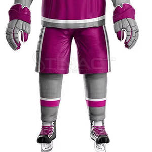 Ensemble maillot et pantalon de hockey sur glace fabriqué en usine, conçu pour les joueurs professionnels, offrant un ajustement confortable et un design élégant - Product Image 6