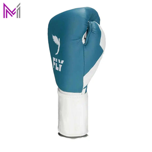 Nuevo Set de Boxeo de Cuero con Diseño Personalizado Azul y Blanco, Guantes de Sparring de Alta Calidad, Protector de Cabeza y Entrepierna, Kit Completo de MMA y Kickboxing - Product Image 3