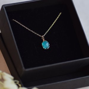 Collier d'amazonite naturelle Pendentif délicat en pierres précieuses pour les femmes Collier en cristal de guérison Bijoux minimalistes Cadeau parfait pour elle - Product Image 3