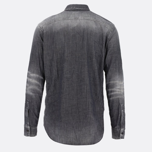 แจ็กเก็ตยีนส์วินเทจสำหรับผู้ชายเสื้อแจ็กเก็ตทำงานผ้าฝ้ายติดโลโก้ด้านหน้าสำหรับฤดูหนาวตามสั่ง - Product Image 3