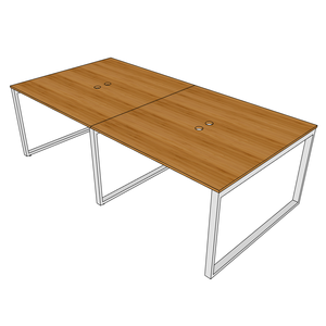 โต๊ะทำงานแบบคลัสเตอร์ RecBamboo BFRB012 สำหรับ 4 คน ขนาด 240x120 ซม. ดีไซน์ร่วมสมัย พร้อมขาเหล็กประกอบสำเร็จ - Product Image 4