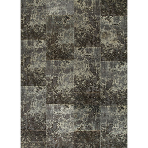 Tapis en laine noué à la main grande surface Provenance, gris et noir, modèle Cx-2358, design patchwork rectangulaire, pour la décoration de la maison, du salon et du couloir - Product Image 1