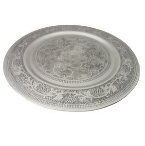 Ustensiles de cuisine gris couleur aluminium élégant plat assiette bol et plateau pour servir de la nourriture et mariage fait à la main personnalisé - Product Image 1
