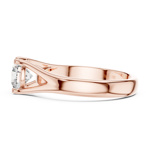 Modern Classic Round Cut Moissanite Engagement Ring Rose Gold Alloy Split Shank Design Elegant <b>Bridal</b> Wedding Jewelry - Product Image 6