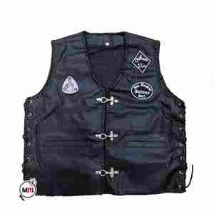 Premium Classic Genuine Cowhide <b>Leather</b> Vest Side Laces Warm New Casual Motorcycle Jacket Top <b>Waistcoat</b> Polyester Fabric Logo - Product Image 4