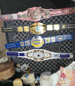 Cinturón de Campeonato NWA Tag Team USA, Cinturón de Cuero Rojo Grueso con Placas de Latón de 2 mm, Cinturón de Lucha Libre - Product Image 6