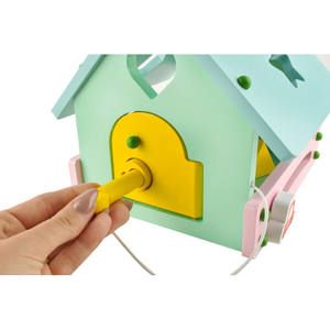 Jouets en bois 3-en-1 : Blocs de tri, Horloge, Clé, Empilage et Empilement - Product Image 2