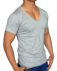 T-shirts à manches courtes pour hommes vente en gros de vêtements d'été de haute qualité pour hommes T-shirts personnalisés à col en V pour hommes - Product Image 4