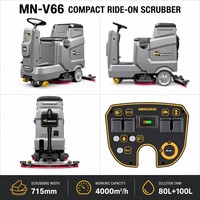 MINGNUO MN-V66 Mini Aufsitz-Reinigungsmaschine 24V Selbstfahrend Kabellos Elektrisch für Lagerhallen Industrieller Bodenreiniger