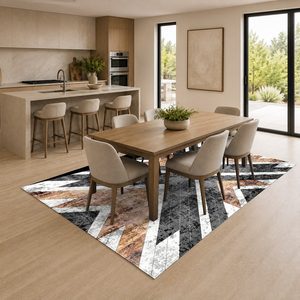 RUGS DEPOT LXDP-0870 Wholesale Charcoal Grey Contemporary Abstract Digital Printed Machine Washable Chenille Area Rug Non <b>Slip</b> - Product Image 4