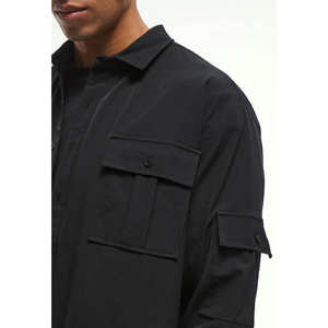 Men's Breathable Printed Shirt Summer Spring Casual Stand Collar Polo Short Sleeve Knitted Single Breasted - Product Image 3