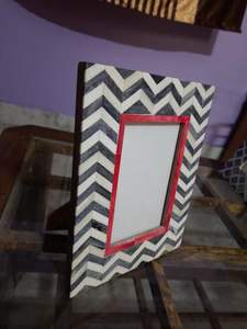 Cadre photo en résine décorative MDF de haute qualité Meilleur cadre photo Zig Zag en incrustation d'os - Product Image 4