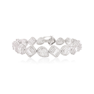 Most Beautiful Mixed Shape Natural Diamond Luxury Wedding Bridal <b>Tennis</b> Bracelet Sparkle Jewelry Real 18K White Gold - Product Image 1