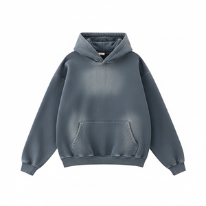 Sudadera con Capucha Extra Grande de Invierno Personalizada, Lavada al Ácido, 100% Algodón, Gruesa, 450 g/m², Felpa, Estilo Urbano Vintage, Unisex para Hombre - Product Image 2