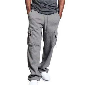 Pantalon de jogging cargo décontracté pour homme 2025/2026 en molleton 100 % coton, anti-plis, respirant, lavé - Product Image 5