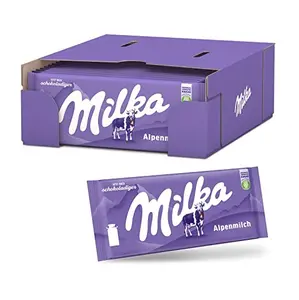 Novo Estoque Preço de Atacado Milka Chocolate Bar 100g e 300g Feito de Leite Alpino Snack Food for Kids