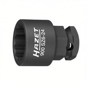 Hazet 1/2'' Short Square <b>12</b>-<b>Point</b> <b>Socket</b> with Traction Profile and Borehole - Product Image 2