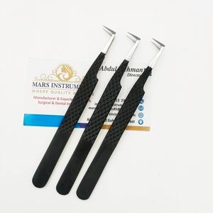 Nouvelles pinces à cils à 90 degrés, noir mat avec pointe argentée, poignée diamantée, meilleure adhérence - Product Image 1