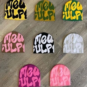 2024 Fabricación de logotipo personalizado al por mayor de los hombres de punto gorros sombreros personalizados de invierno Unisex 100% acrílico Beanie - Product Image 2