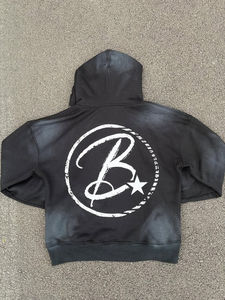 Fabricants de vêtements pantalons évasés personnalisés survêtement Vintage lavage à l'acide soleil délavé bouffée impression 100% coton jogging survêtements hommes - Product Image 4