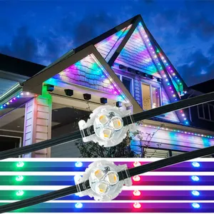 Op Maat Gemaakte Vakantie Decoratie Aluminium Track Rgb Led Pixel Outdoor Permanent Adresseerbare Kerst Led Point Light Waterdicht