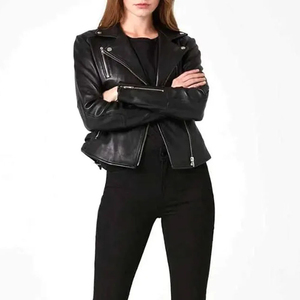 Chaqueta de cuero de mujer de alta calidad profesional de último diseño en venta cierre de cremallera nuevo estilo de moda chaquetas de mujer genuinas - Product Image 5