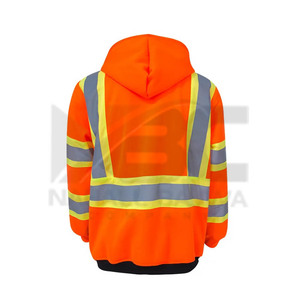 Sweat-shirt à capuche à manches longues pour les travailleurs de la construction Sweat-shirt haute visibilité ignifuge Ruban réfléchissant Logo personnalisable Sécurité - Product Image 2