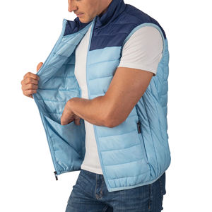 Chaleco acolchado de invierno cálido y ligero personalizado OEM para hombre estilo informal con cremallera y chaleco informal transpirable de talla grande - Product Image 3