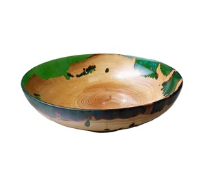 Cuencos de mesa de estilo único con acabado de resina para servir comida redondeada, cuencos de arroz, ensalada de frutas y verduras, sopa, cuenco de madera/resina - Product Image 1