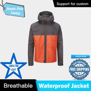 2024 nouveau Design hommes 100% Nylon veste imperméable respirant à capuche coupe-vent poche lumière coquille extérieure pleine fermeture éclair veste - Product Image 4