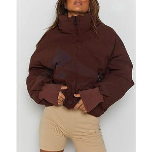 Chaqueta Acolchada Corta de Invierno para Mujer, Estilo Holgado, Color Chocolate, Moda Urbana - Product Image 4