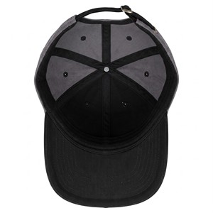 Gorra de Béisbol Personalizada de Seis Paneles con Visera Curva en Negro y Gris, con Parche de Goma y Cierre de Hebilla Metálica Ajustable, OEM ODM - Product Image 5