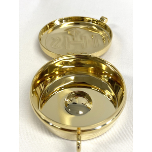 Handmade Brass Pyx Keepsake <b>Box</b> With Shiny Polish Finishing Round Shape <b>Letters</b> Embossed Design Best Quality For Religious Use - Product Image 6