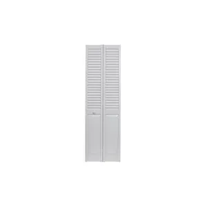 High Quality Pinecroft Seabrooke White PVC Louver-Over-Panel Bifold Door Fits 32" Wide X 80" High