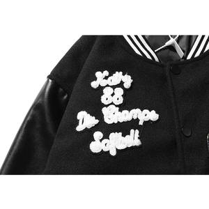 Veste Lettermen Varsity sur mesure pour hommes en cuir véritable manches longues bouton fermeture hiver Bomber avec Plus tricoté - Product Image 2