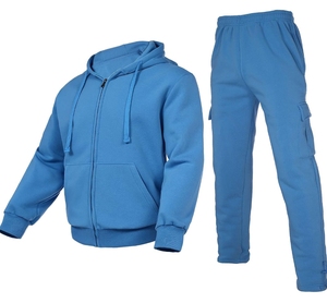 Conjunto de chándal personalizado para hombre Conjunto de sudadera con capucha y pantalones de chándal con cremallera de algodón conjunto de Sudadera con capucha lavado ácido vintage desgastado de gran tamaño - Product Image 1