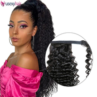 Extension de queue de cheval en cheveux humains naturels non transformés 100g perruque queue de cheval complète pince à cheveux brésilienne queue de cheval 22 pouces couleurs noir marron
