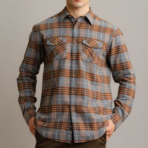 Top Trending Custom Men's Casual Dress Shirts Autumn Season Quiet Lining Breathable <b>Button</b> Up Collar Men Flannel Shirts Outwear - Product Image 1