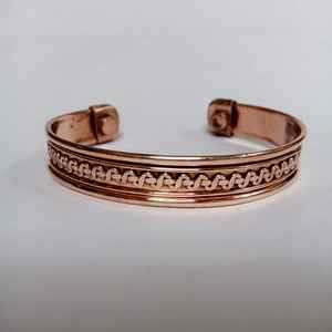 สร้อยข้อมือแม่เหล็กแฟชั่นสำหรับโรคข้ออักเสบและ carpal tunnel Relief ข้อมือข้อมือข้อมือของขวัญกำไลข้อมือวินเทจสำหรับทุกเพศทองแดง - Product Image 1