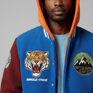 Best-seller Veste de baseball en chenille brodée sur mesure pour adultes et jeunes, coupe-vent, respirante, veste d'hiver pour hommes - Product Image 6