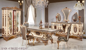 Classy Look Hand Carved Dining Room Furniture Modern Polish 4 Seater Dining <b>Table</b> Set Luxury and Sleek Design Dining <b>Table</b> Set - Product Image 5