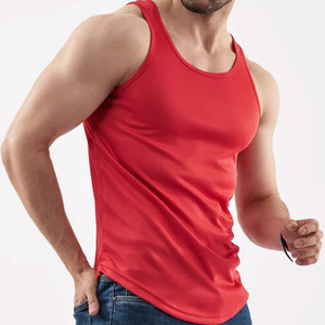 Muscle Alive Men's Bodybuilding Stringer Tank Tops Tallas grandes Algodón Racerback Arch Hem Tejido de punto con técnicas lavadas - Product Image 4