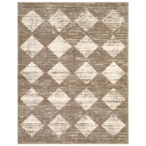 Treills karpet panjang-2x6 Beige karpet panjang bisa dicuci karpet pelari untuk lorong 6ft Non selip, kotak-kotak air panjang Hyacinth