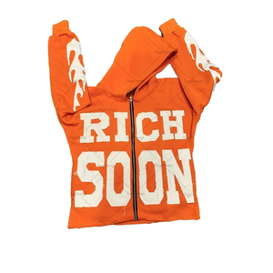 Sudadera con capucha de algodón 100% de 500 g/m² de alta calidad, con logotipo personalizado, resistente al viento, efecto desgastado por el sol, lavado ácido, cremallera y remaches, ideal para otoño. - Product Image 1