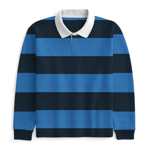 Ropa Deportiva de Rugby Unisex de Talla Grande, Color Negro y Azul, Secado Rápido, Transpirable, Algodón y Poliéster, Personalizable - Product Image 1
