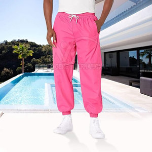 Pantalon de survêtement athlétique léger taille haute pour homme OEM, respirant, écologique, séchage rapide, en polyester/coton, pour le sport et les loisirs - Product Image 3