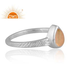 Anillo de piedras preciosas de topacio blanco Natural de plata de ley de Venta caliente joyería de diseño personalizado para regalo de mujer para ella - Product Image 4