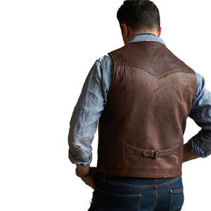 Chaqueta de Primavera Transpirable sin Cuello para Hombre, Nueva Llegada, Talla Personalizada, 100% Piel de Vaca Genuina, Diferentes Colores Disponibles - Product Image 4