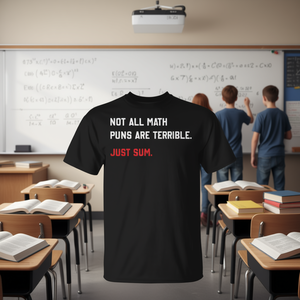 T-shirt promotionnel avec des blagues mathématiques et des jeux de mots : un moyen amusant de prouver que toutes les mathématiques ne sont pas ennuyeuses ! - Product Image 2